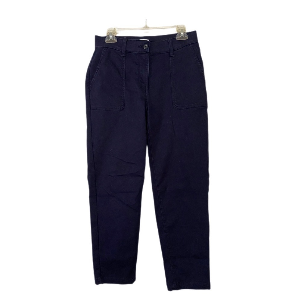 Croft & Barrow Utility Pants Tapered Leg Midrise Navy Stretch Waist Size 6 - Picture 2 of 13